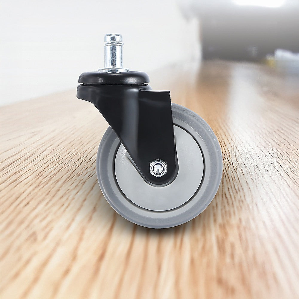 5x Office Chair Caster Wheels Set Heavy Duty & Safe for All Floors w/Universal Fit 5