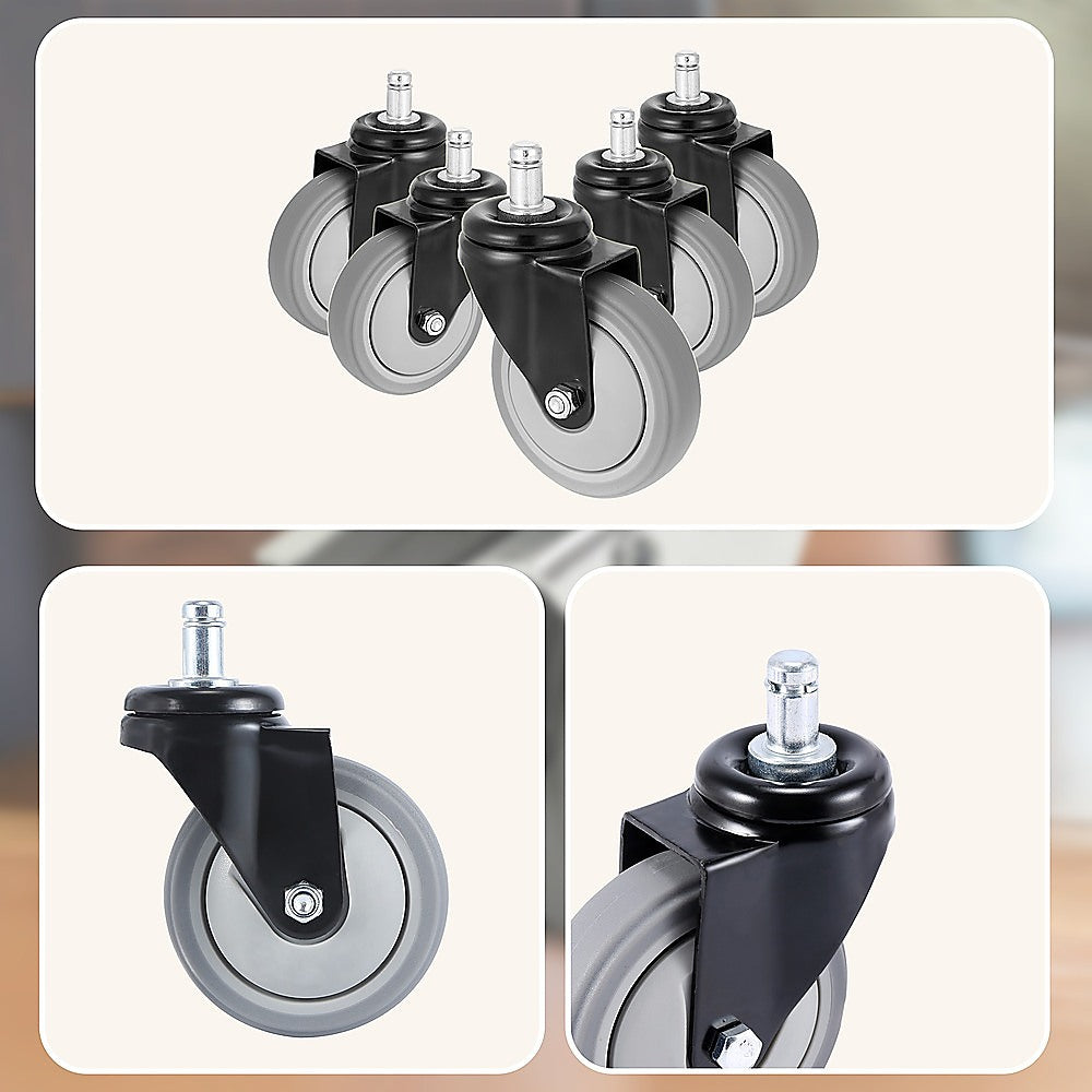 5x Office Chair Caster Wheels Set Heavy Duty & Safe for All Floors w/Universal Fit 8