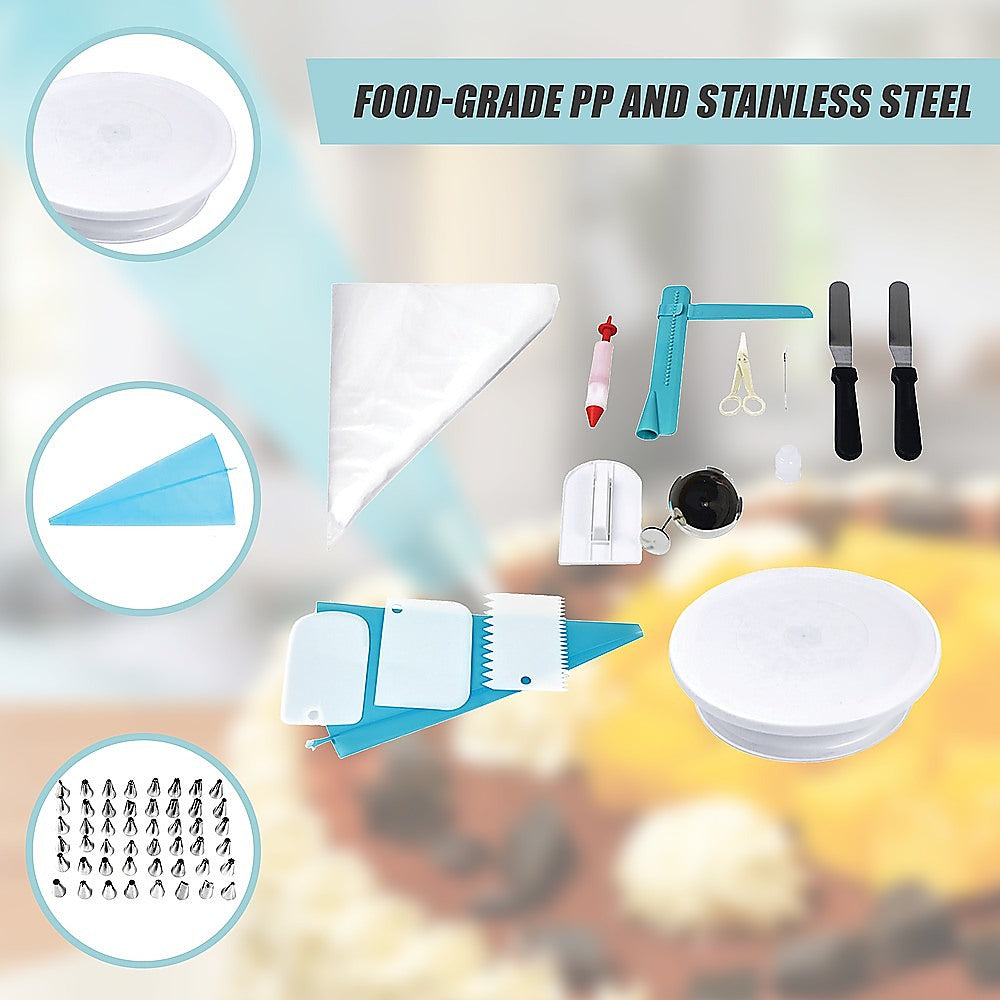 164Pcs Cake Decorating Kit Turntable Rotating Baking Flower Icing Piping Nozzles 6