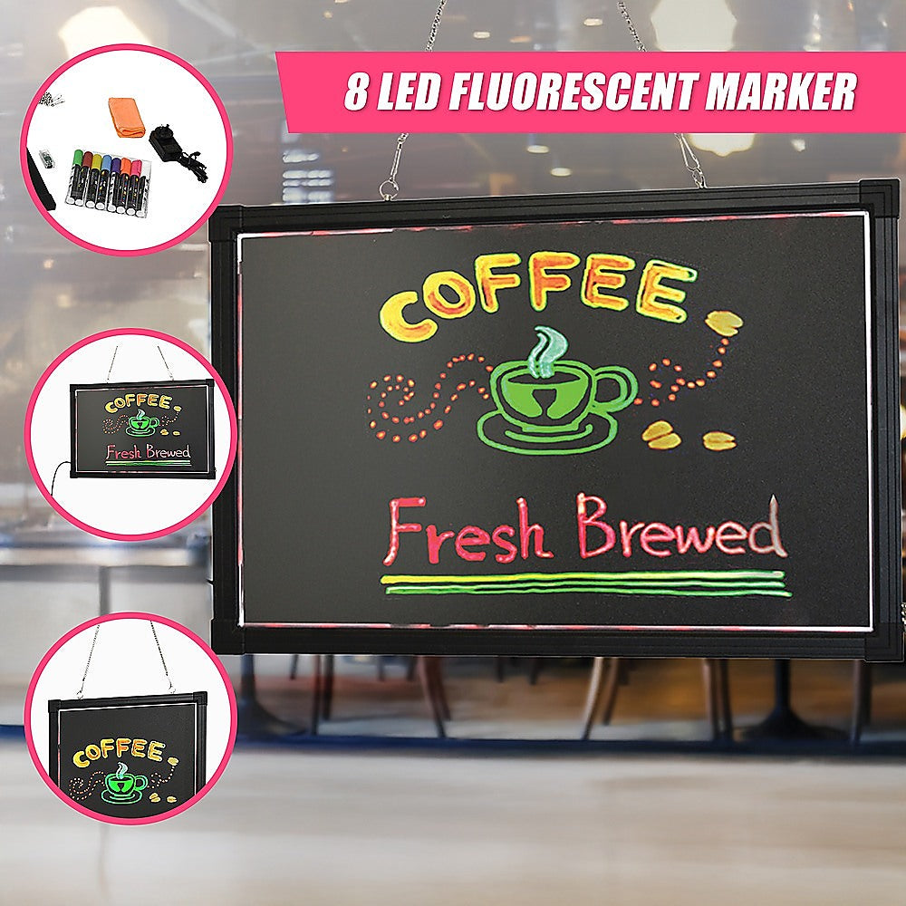 40x60cm LED Drawing Writing Board Fluorescent Light Up Sensory Play 6