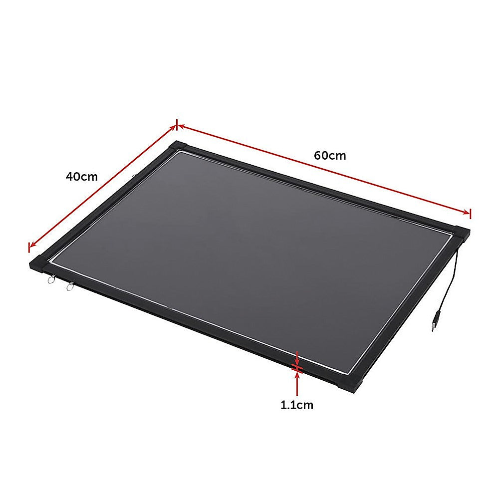40x60cm LED Drawing Writing Board Fluorescent Light Up Sensory Play 10