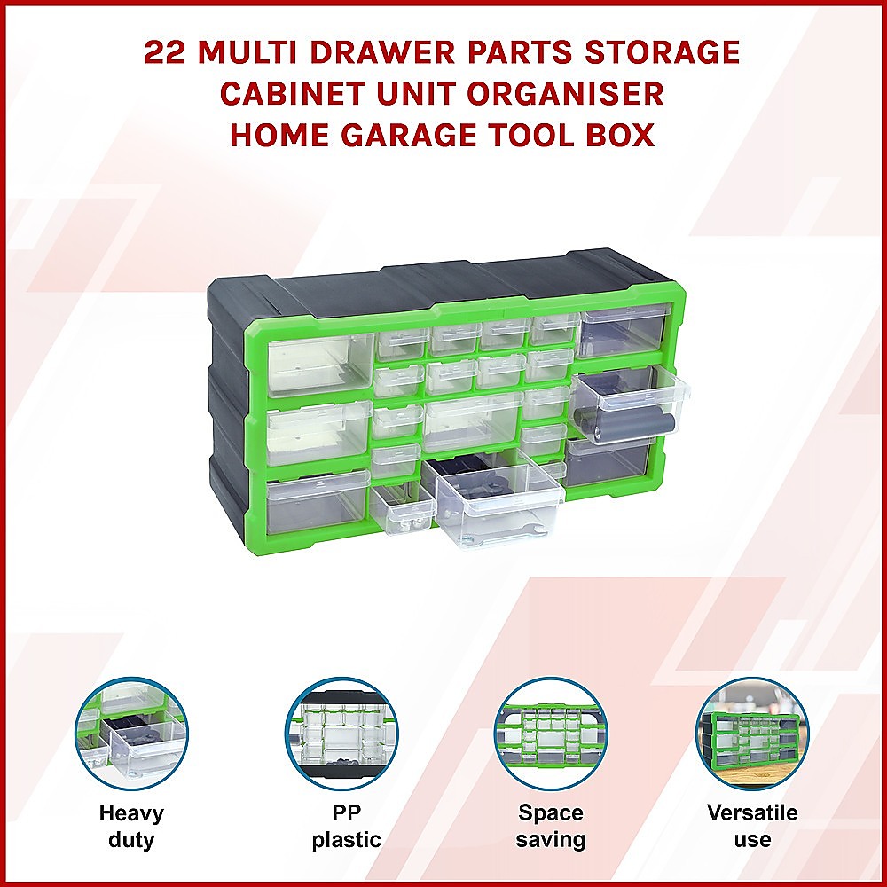22 Multi Drawer Parts Storage Cabinet Unit Organiser Home Garage Tool Box 3