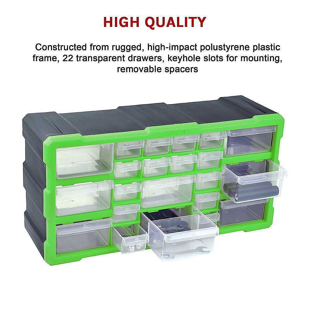 22 Multi Drawer Parts Storage Cabinet Unit Organiser Home Garage Tool Box 11