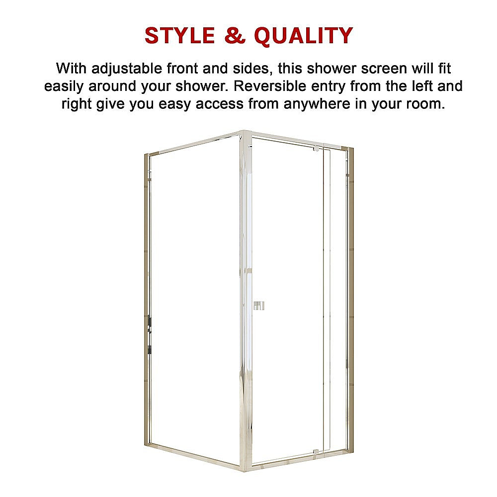 Semi Frameless Shower Screen (82~90)x 195cm & (98~101)x 195cm Side AS/NZS Glass 7