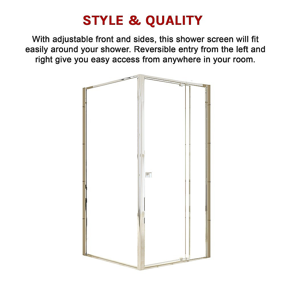 Semi Frameless Shower Screen (98~106)x 195cm & (98~101)x 195cm Side AS/NZS Glass 7