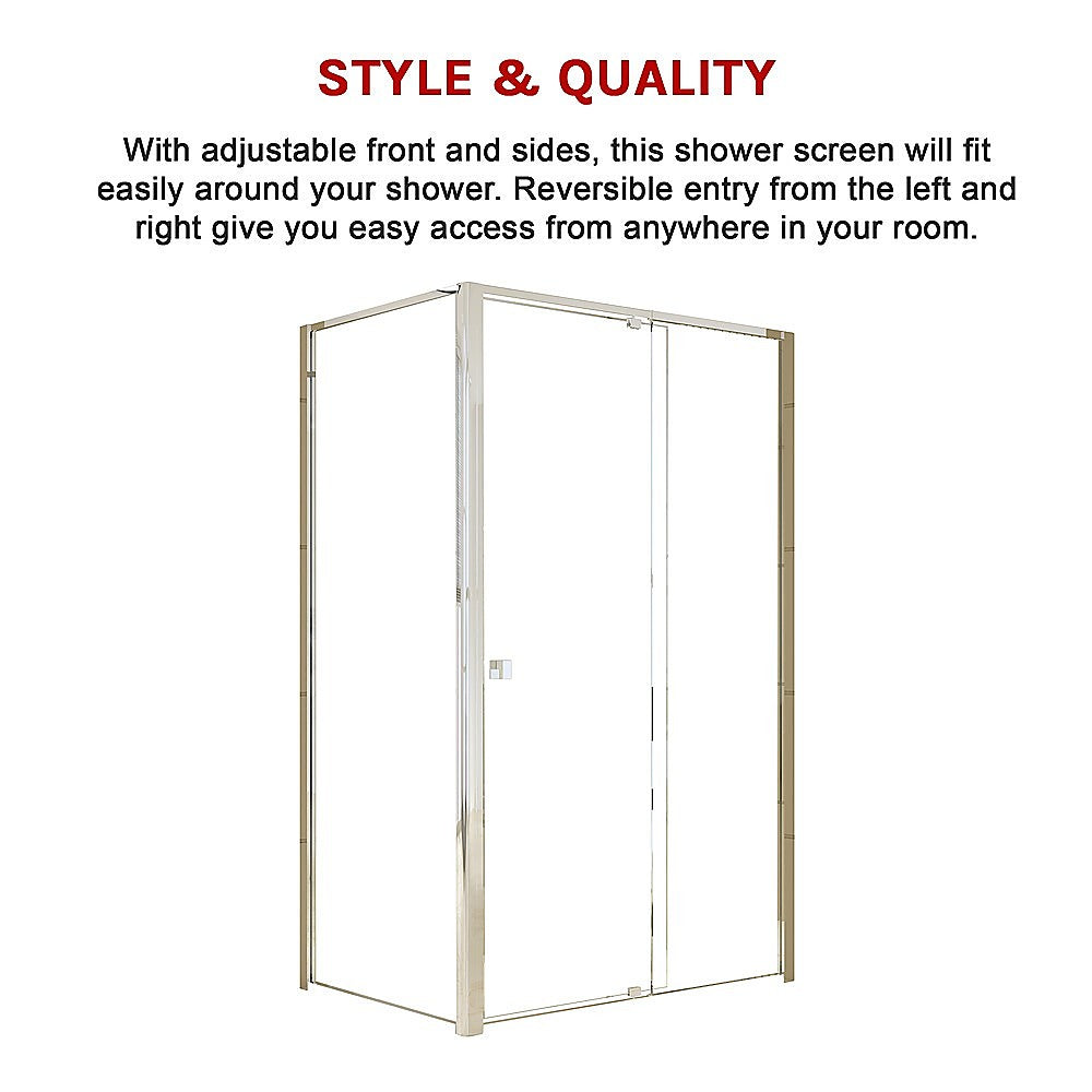 Semi Frameless Shower Screen (114~122)x 195cm & (98~101)x195cm Side AS/NZS Glass 7