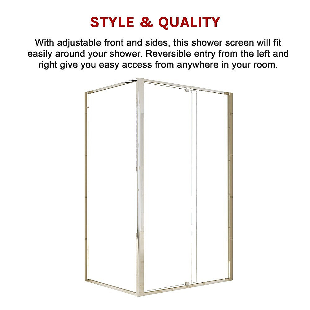Semi Frameless Shower Screen (114~122)x 195cm & (89~92)x 195cm Side AS/NZS Glass 7
