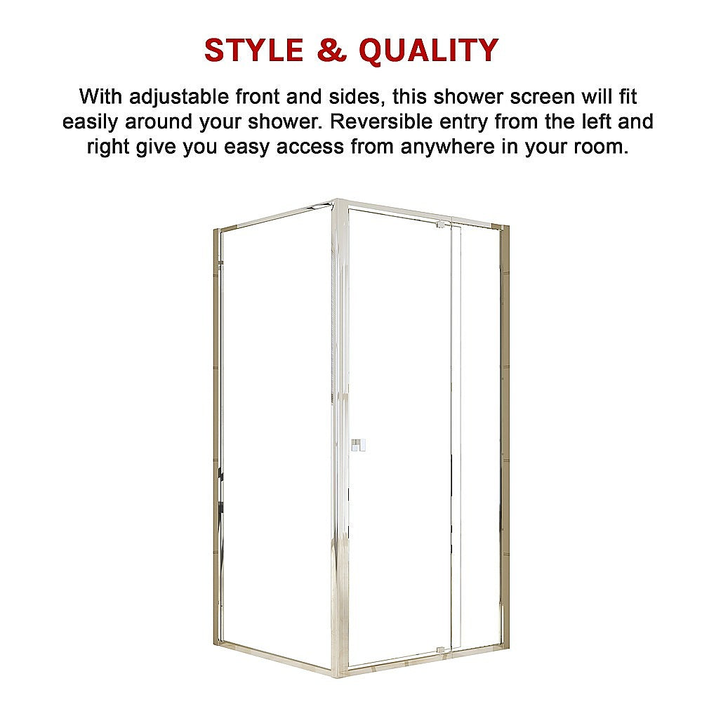 Semi Frameless Shower Screen (98~106)x 195cm & (89~92)x 195cm Side AS/NZS Glass 7