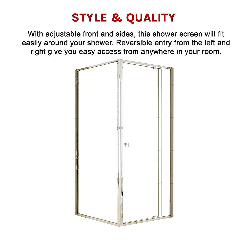 Semi Frameless Shower Screen (82~90)x 195cm & (77~80)x 195cm Side AS/NZS Glass 7