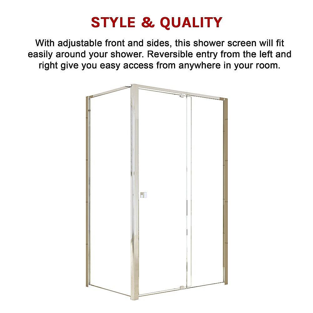 Semi Frameless Shower Screen (114~122)x 195cm & (77~80)x 195cm Side AS/NZS Glass 7