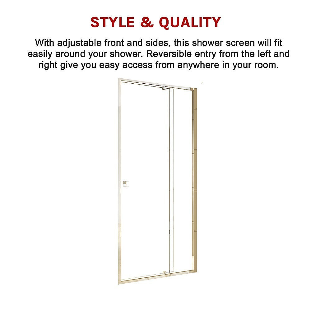Adjustable Semi Frameless Shower Screen (98~106) x 195cm Australian Safety Glass 7