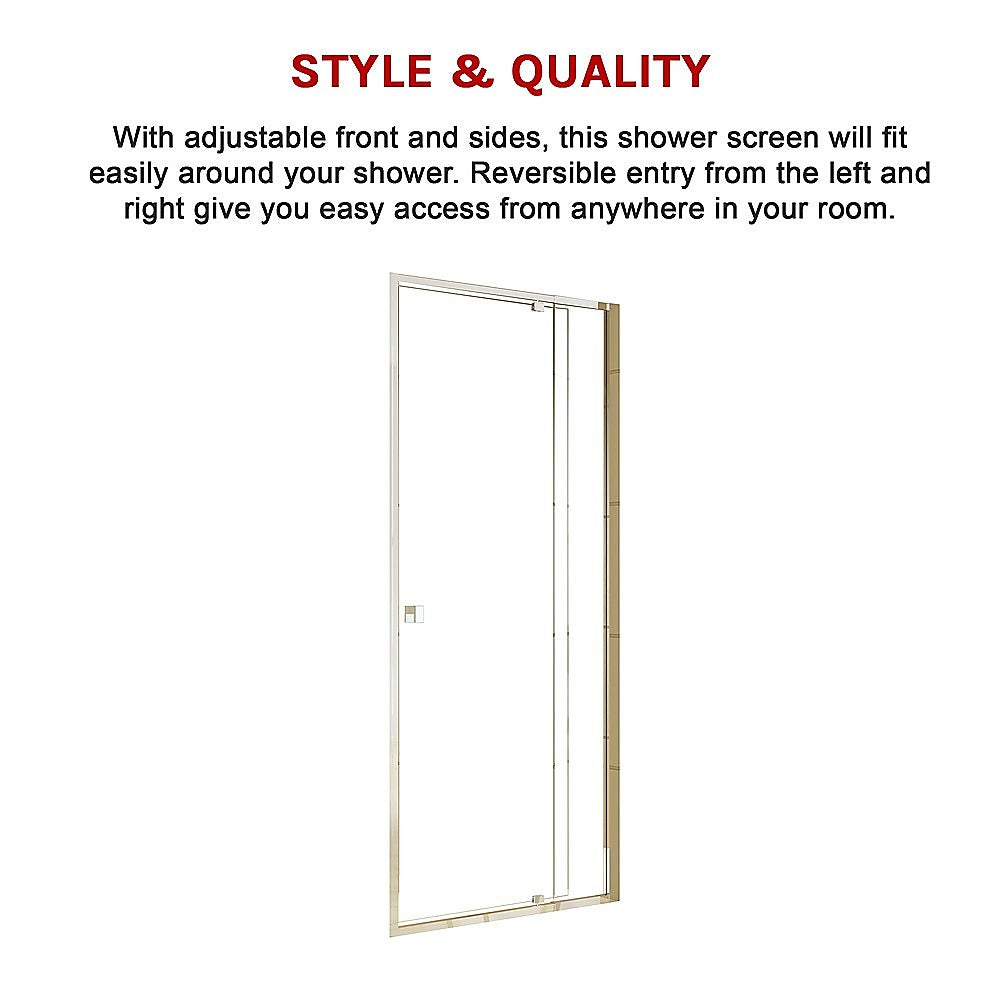 Adjustable Semi Frameless Shower Screen (82~90) x 195cm Australian Safety Glass 7