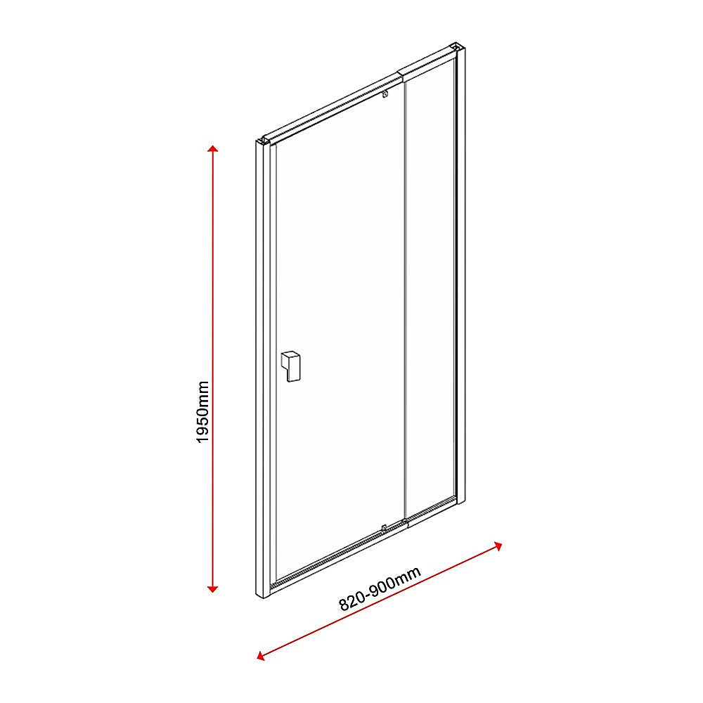Adjustable Semi Frameless Shower Screen (82~90) x 195cm Australian Safety Glass 8