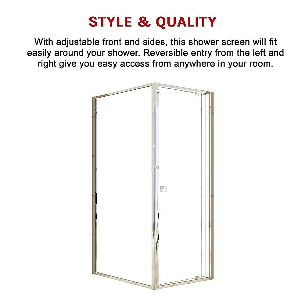 Semi Frameless Shower Screen (74~82)x 195cm & (98~101)x 195cm Side AS/NZS Glass 7