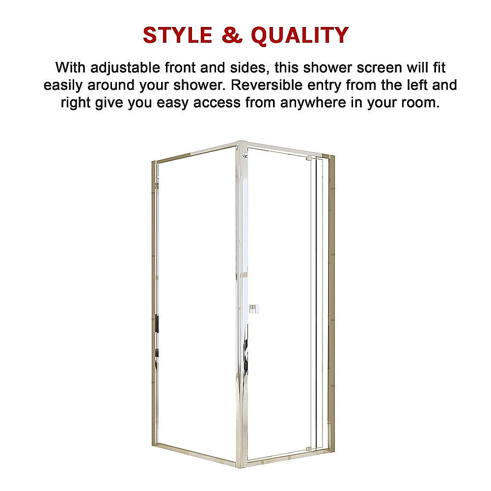 Semi Frameless Shower Screen (74~82)x 195cm & (89~92)x 195cm Side AS/NZS Glass 7