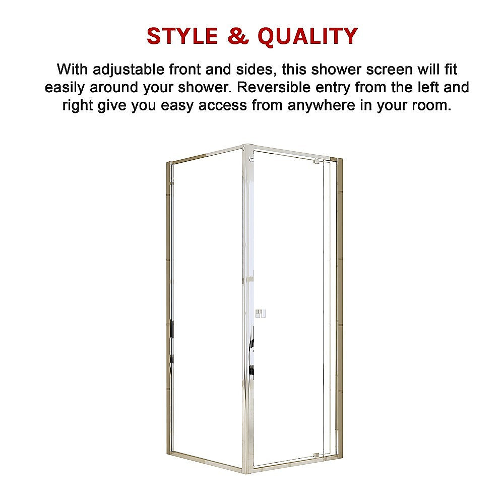 Semi Frameless Shower Screen (74~82)x 195cm & (77~80)x 195cm Side AS/NZS Glass 7
