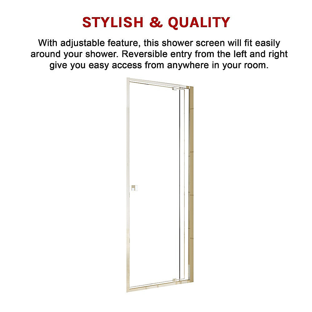 Adjustable Semi Frameless Shower Screen (74~82) x 195cm Australian Safety Glass 7