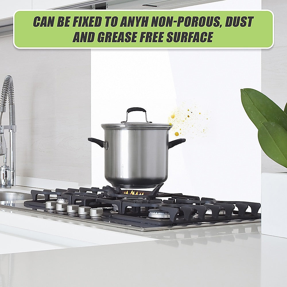 Toughened 90cm x 70cm White Glass Kitchen Splashback 8