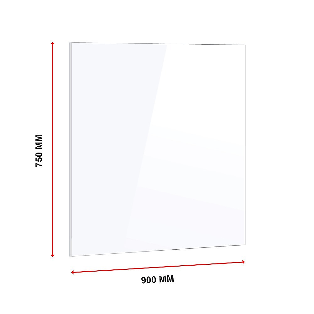 Toughened 90cm x 75cm White Glass Kitchen Splashback 11