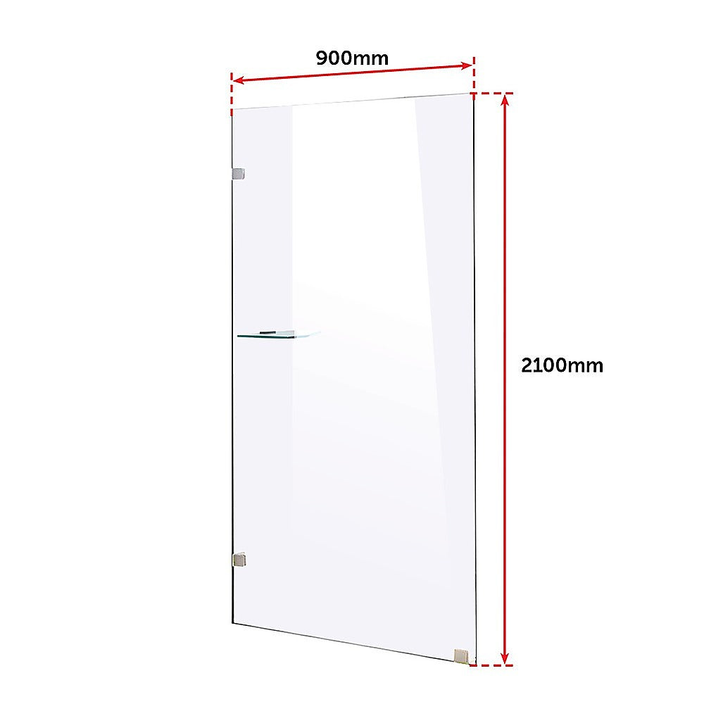 900 x 2100mm Frameless 10mm Safety Glass Shower Screen 6