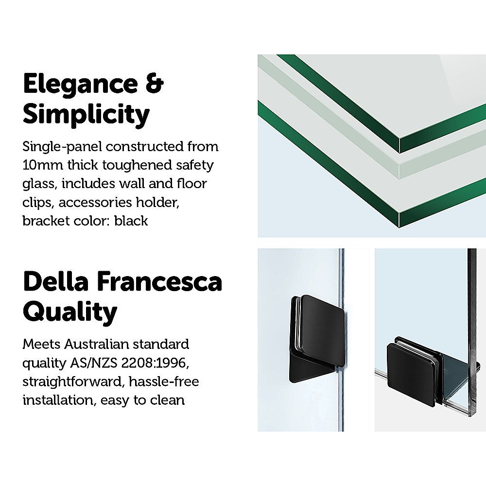 800 x 2100mm Frameless 10mm Safety Glass Shower Screen 4