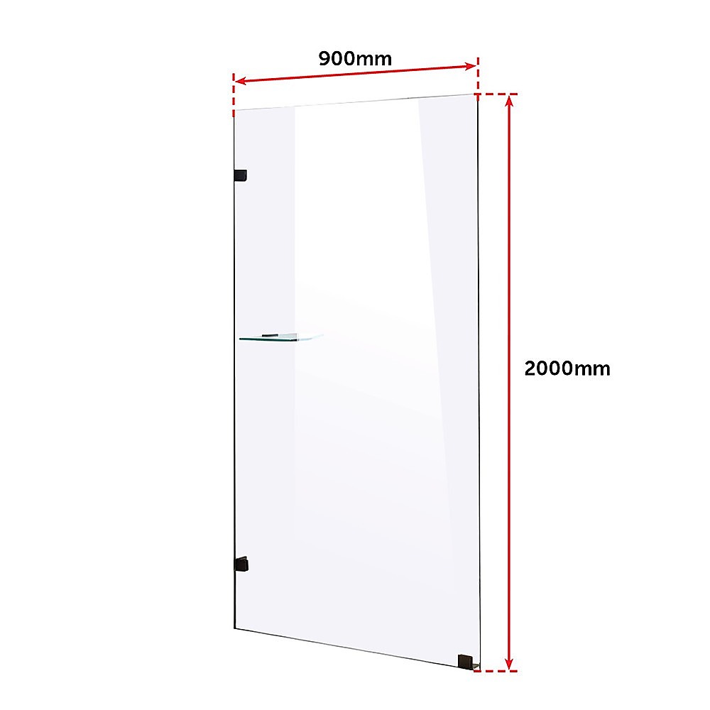 900 x 2000mm Frameless 10mm Safety Glass Shower Screen 6