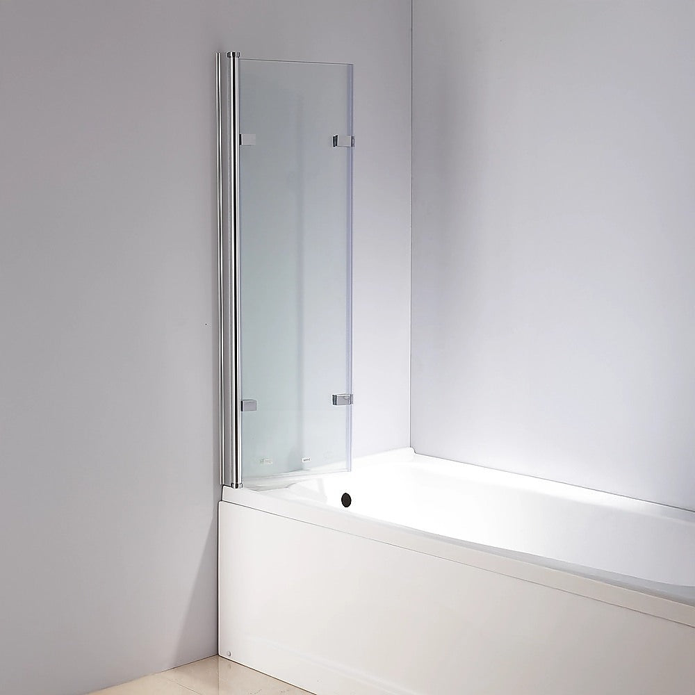 3 Fold Chrome Folding Bath Shower Screen Door Panel 1300mm x 1400mm 5