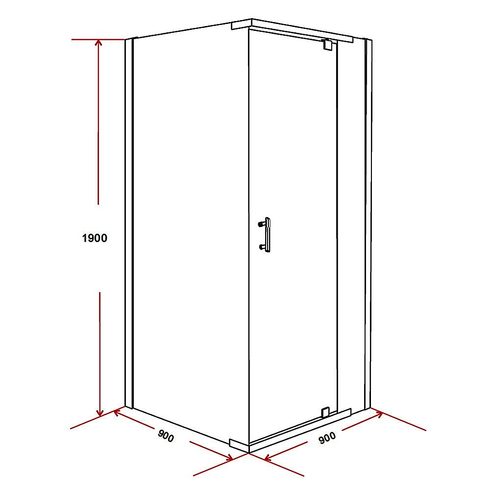 Shower Screen 900x900x1900mm Framed Safety Glass Pivot Door By Della Francesca 8