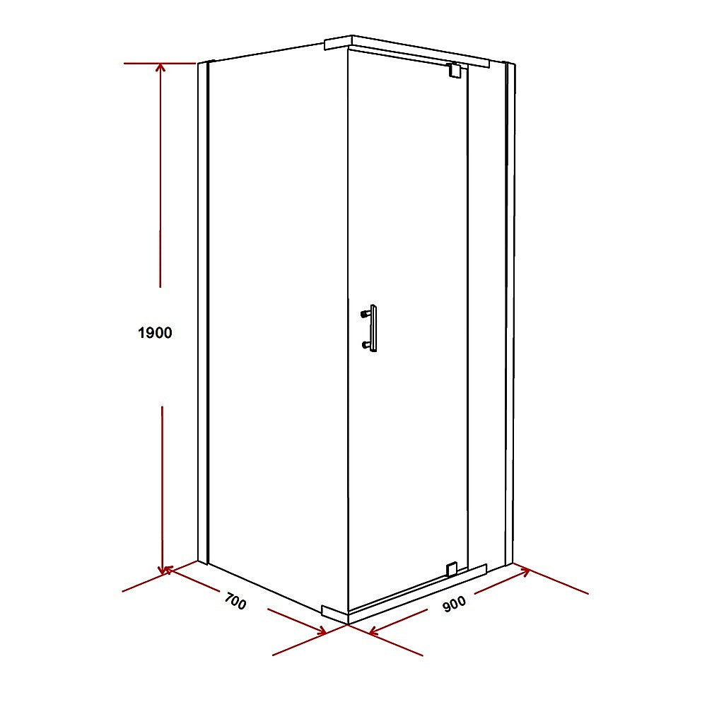 Shower Screen 900x700x1900mm Framed Safety Glass Pivot Door By Della Francesca 8