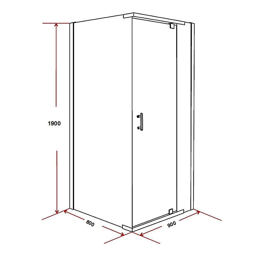 Shower Screen 900x800x1900mm Framed Safety Glass Pivot Door By Della Francesca 8