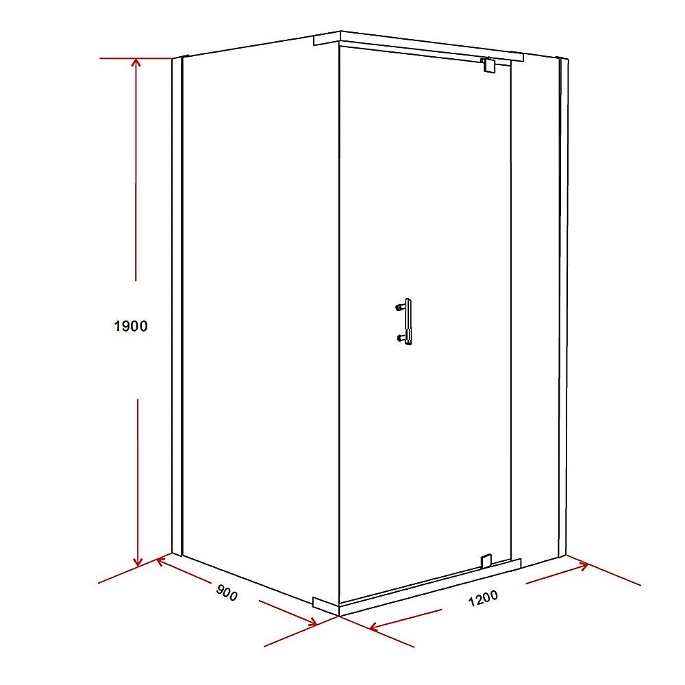 Shower Screen 1200x900x1900mm Framed Safety Glass Pivot Door By Della Francesca 8