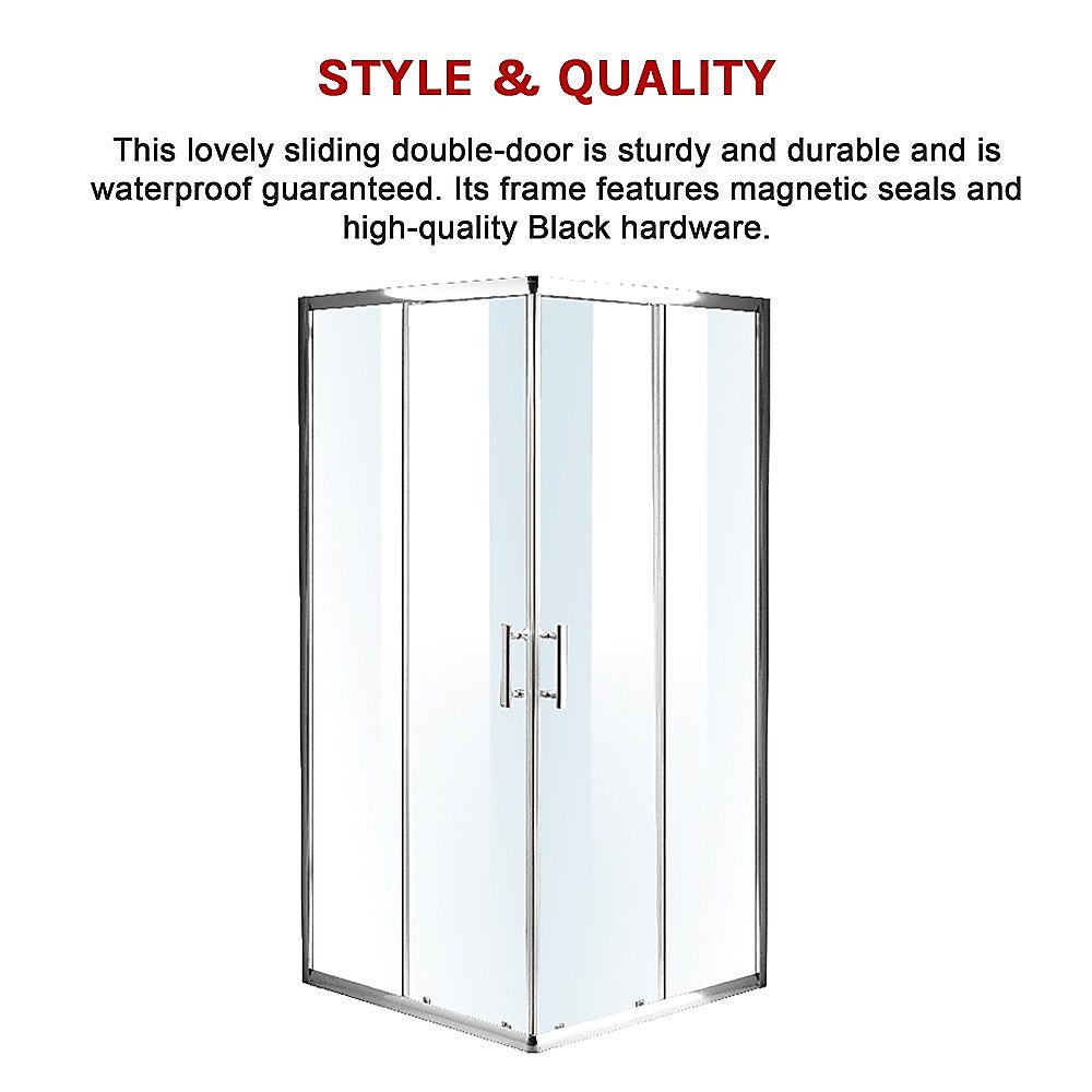 1200 x 1200mm Sliding Door Nano Safety Glass Shower Screen By Della Francesca 7