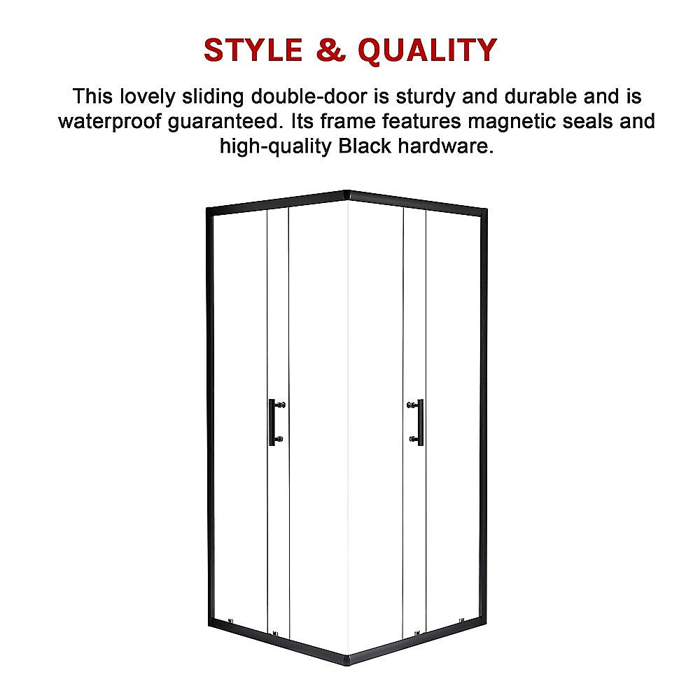 1000 x 800mm Sliding Door Nano Safety Glass Shower Screen By Della Francesca 4