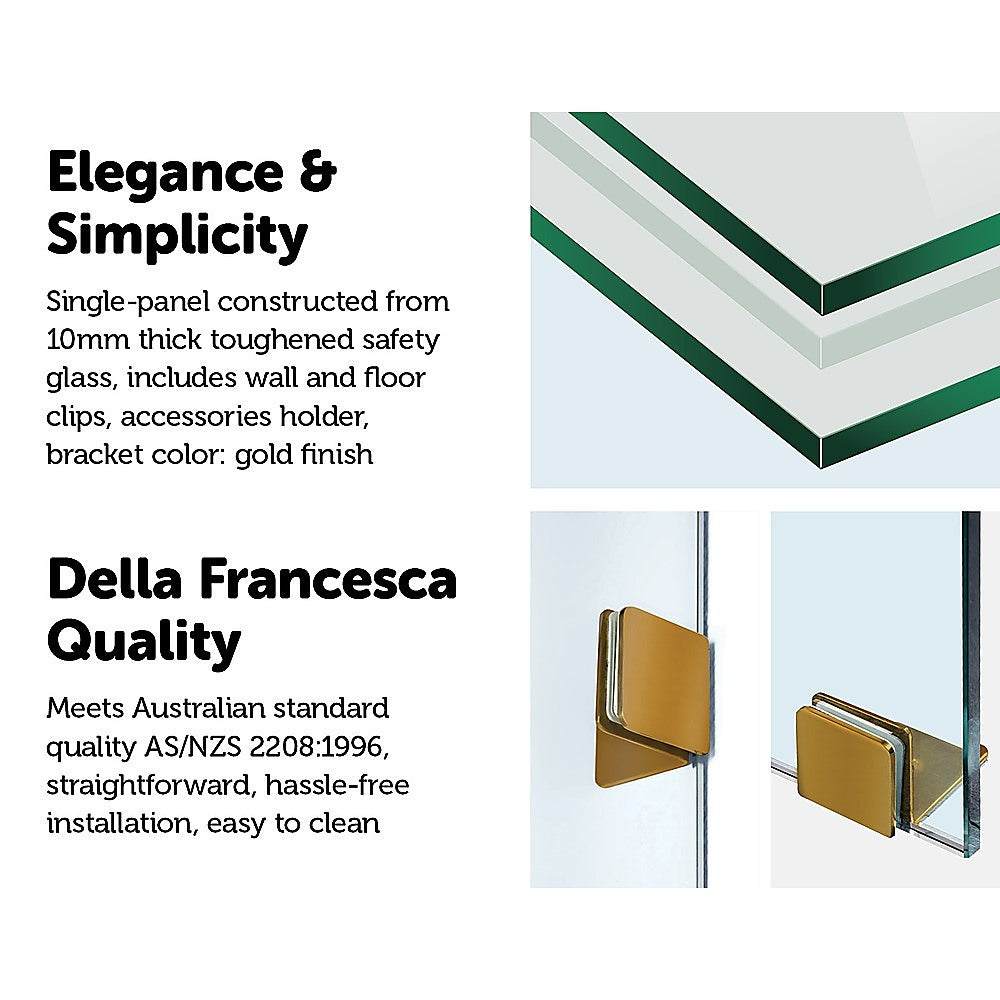 800 x 2100mm Frameless 10mm Safety Glass Shower Screen 8