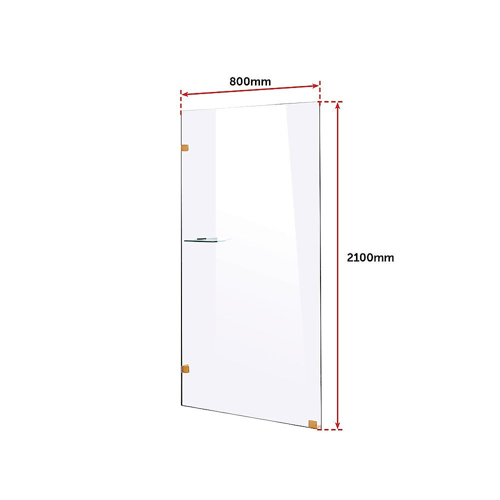 800 x 2100mm Frameless 10mm Safety Glass Shower Screen 11
