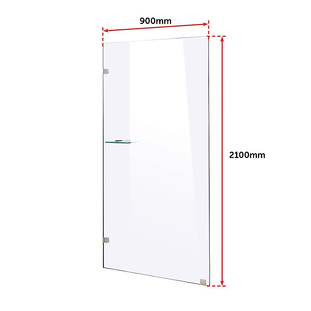 900 x 2100mm Frameless 10mm Safety Glass Shower Screen 6