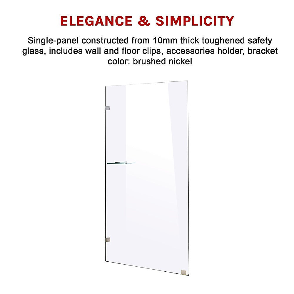 900 x 2100mm Frameless 10mm Safety Glass Shower Screen 5