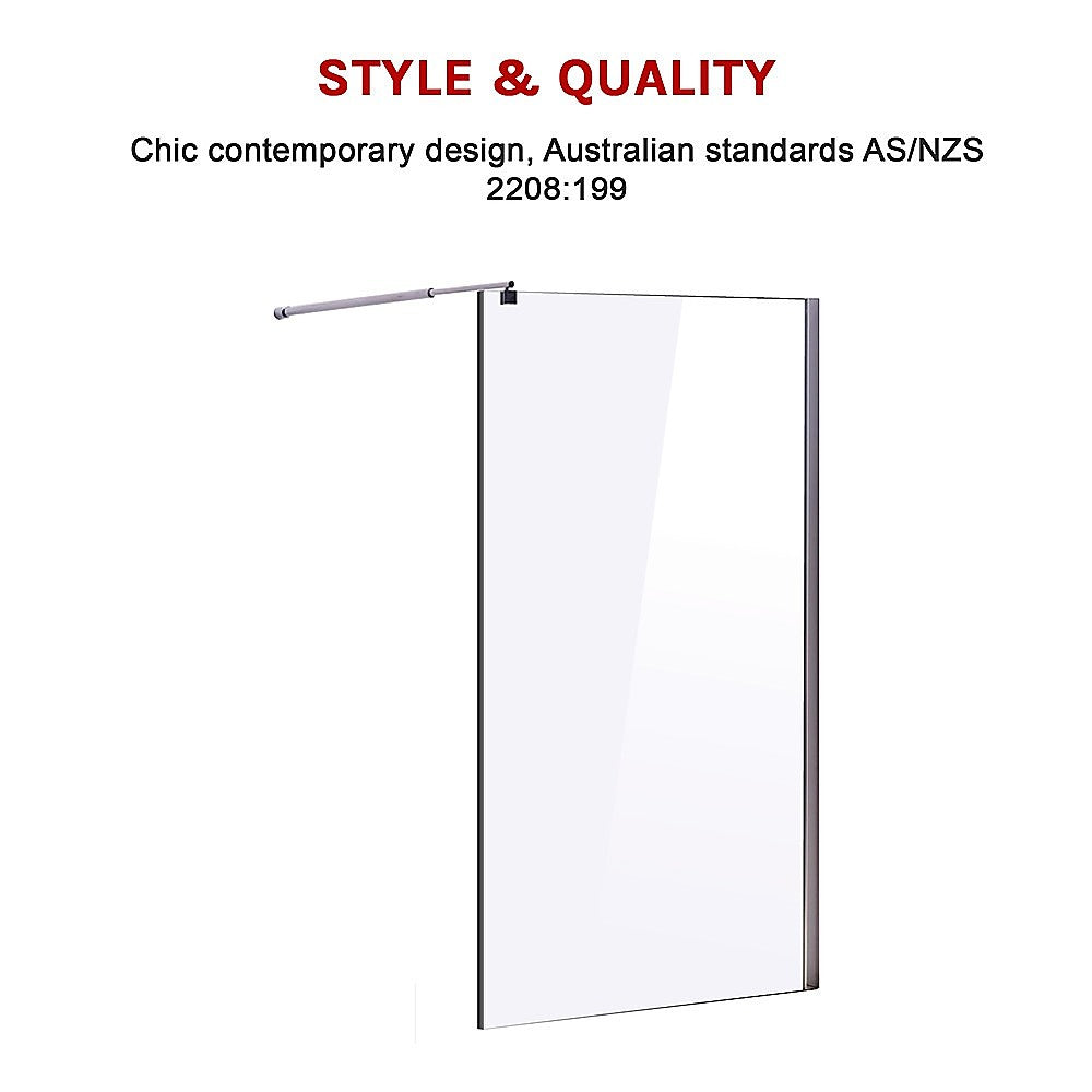 1000 x 2000mm Frameless 10mm Safety Glass Shower Screen 4