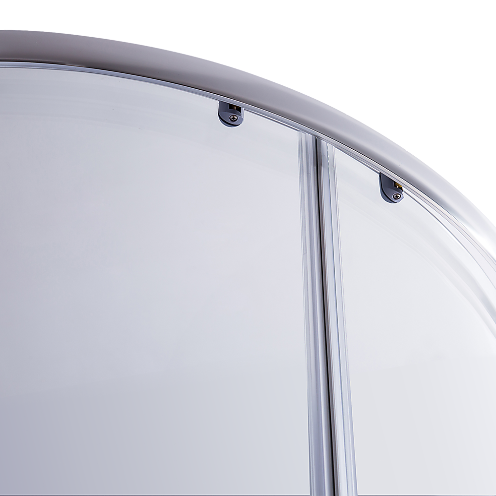 90 x 90cm Rounded Sliding 6mm Curved Shower Screen with Base in Chrome 4