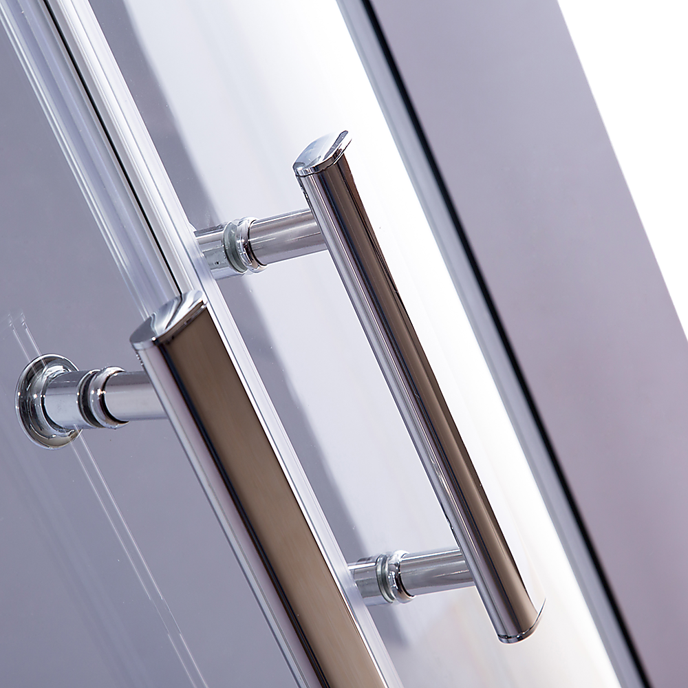 90 x 90cm Rounded Sliding 6mm Curved Shower Screen with Base in Chrome 5