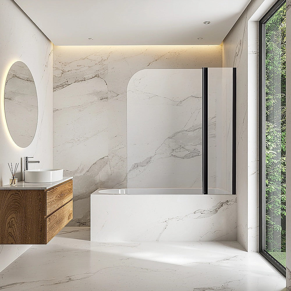 180 Degree Pivot Door 6mm Safety Glass Bath Shower Screen 1200x1400mm By Della Francesca