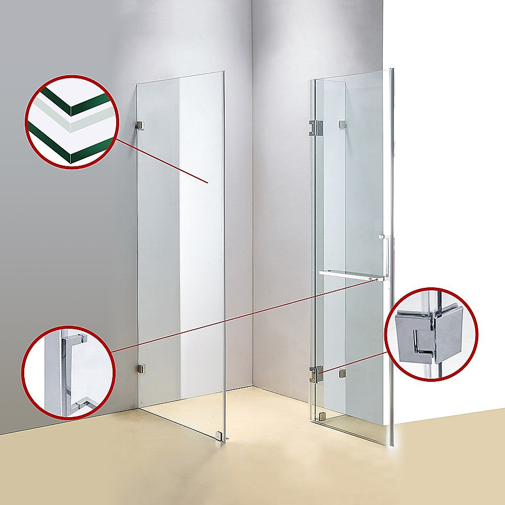 1000 x 1000mm Frameless 10mm Glass Shower Screen By Della Francesca 4