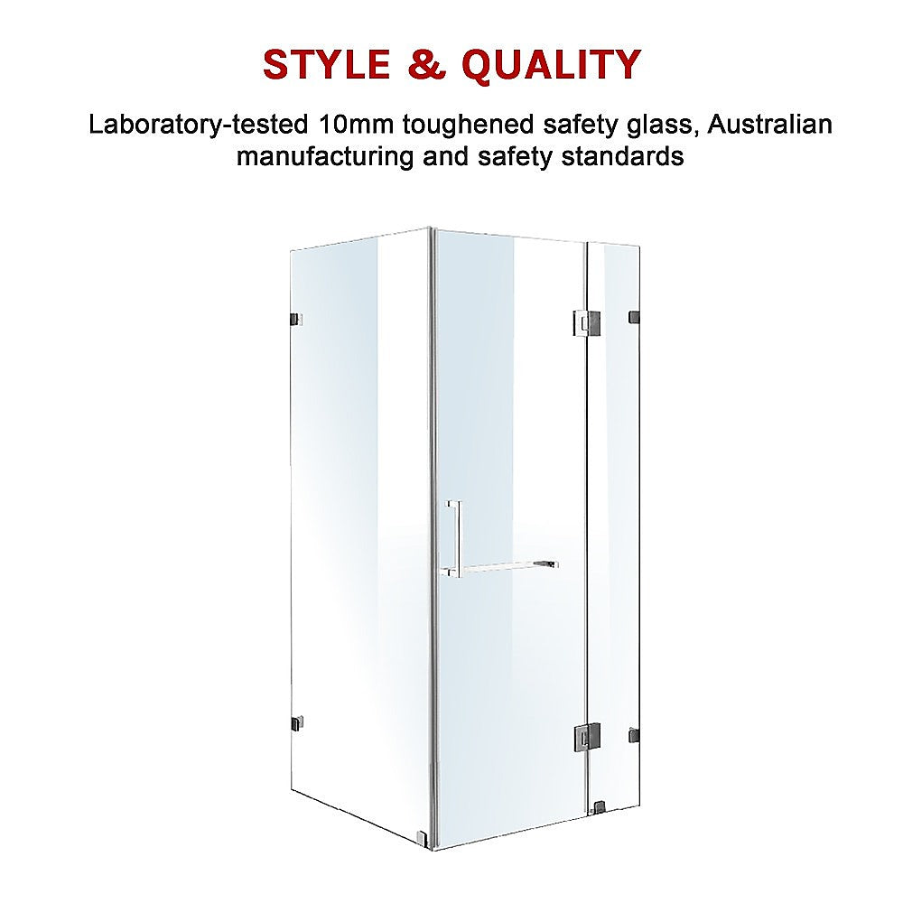 1000 x 1000mm Frameless 10mm Glass Shower Screen By Della Francesca 5