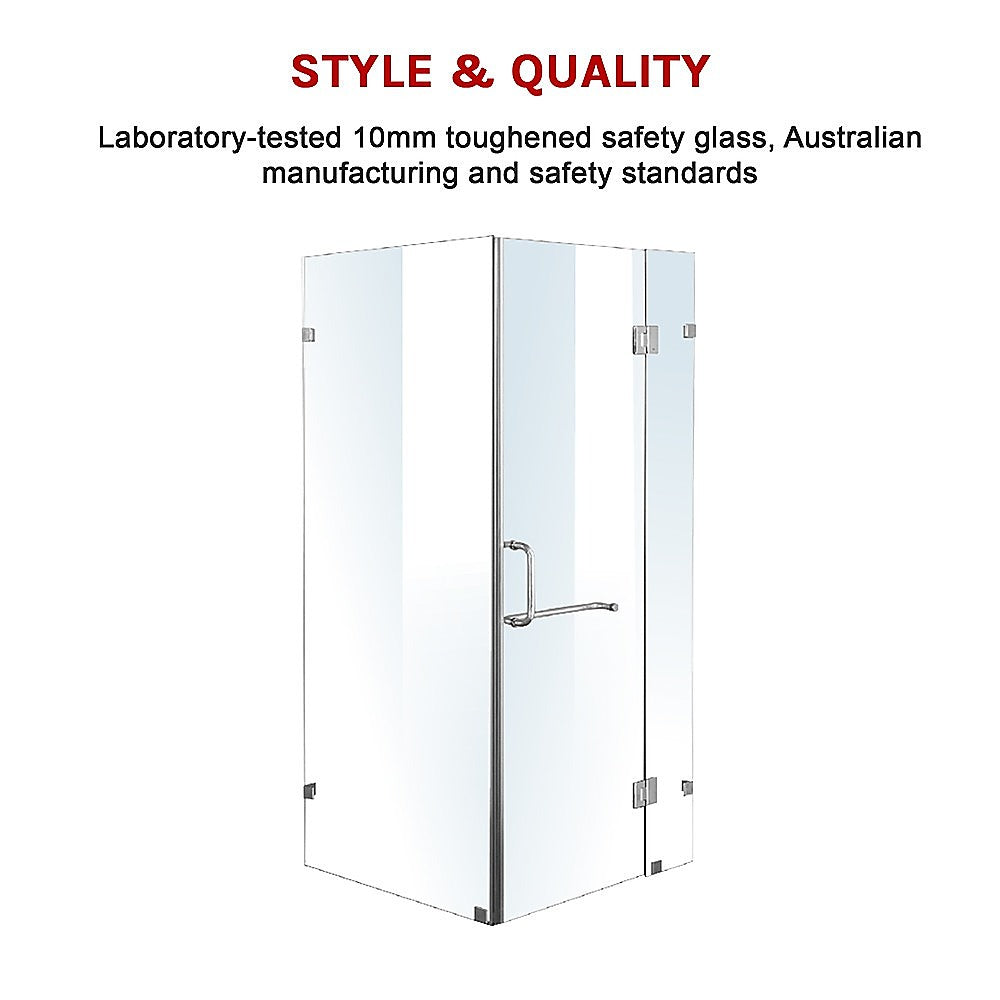 1000 x 1000mm Frameless 10mm Glass Shower Screen By Della Francesca 7