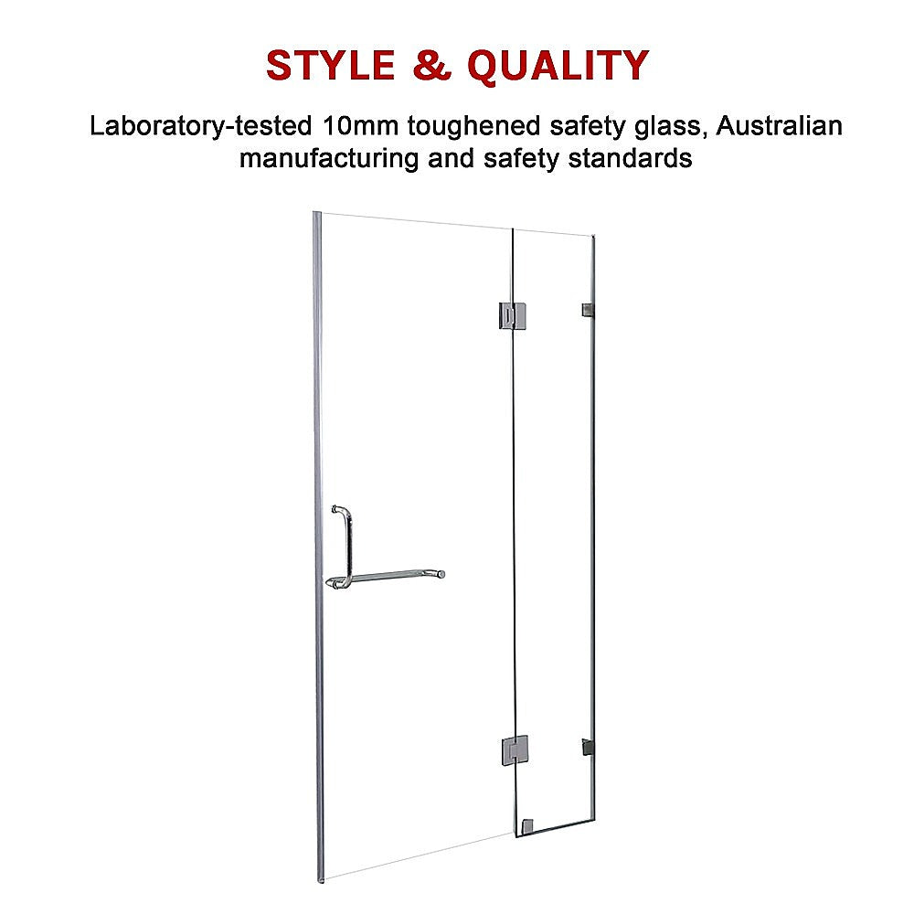 110 x 200cm Wall to Wall Frameless Shower Screen 10mm Glass By Della Francesca 5