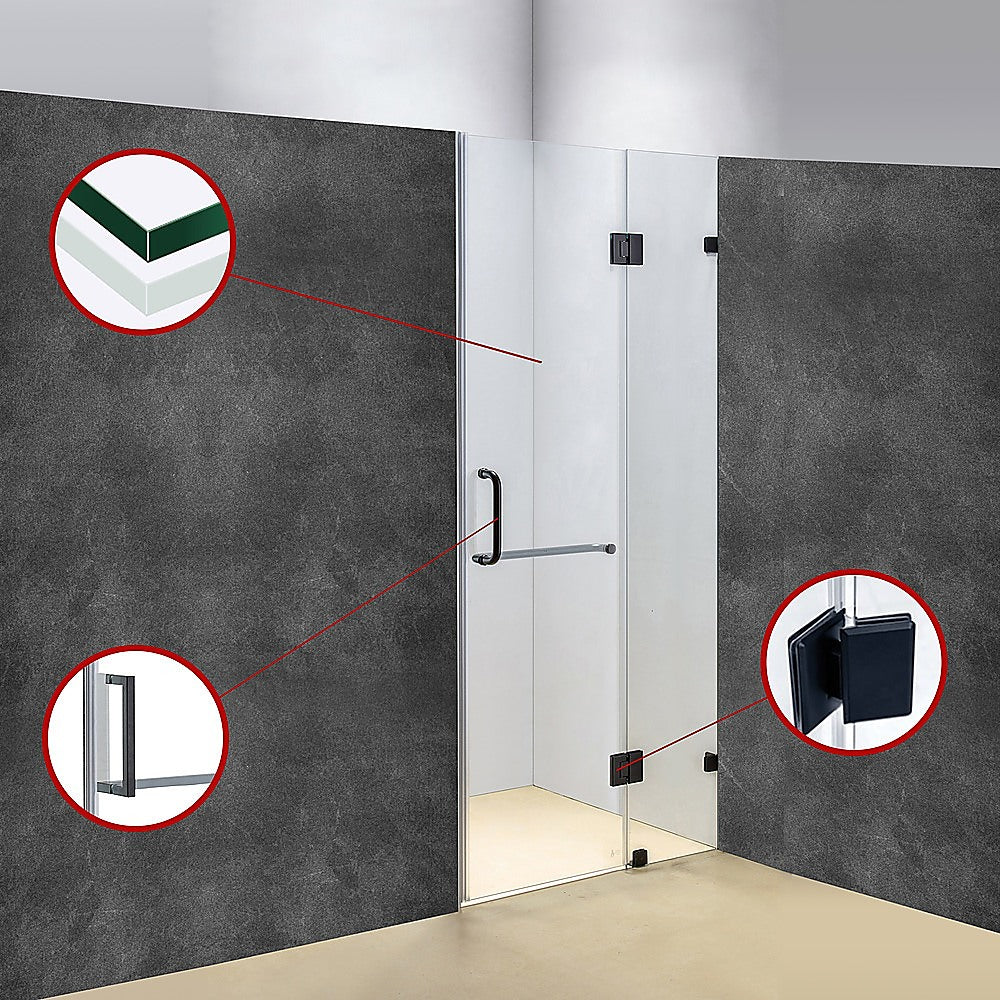 100 x 200cm Wall to Wall Frameless Shower Screen 10mm Glass By Della Francesca 4