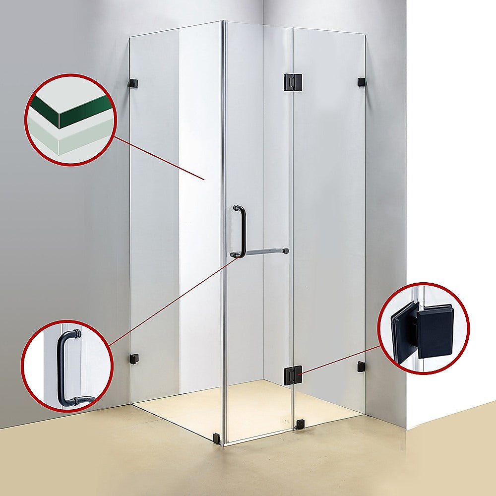 1200 x 1000mm Frameless 10mm Glass Shower Screen By Della Francesca 4