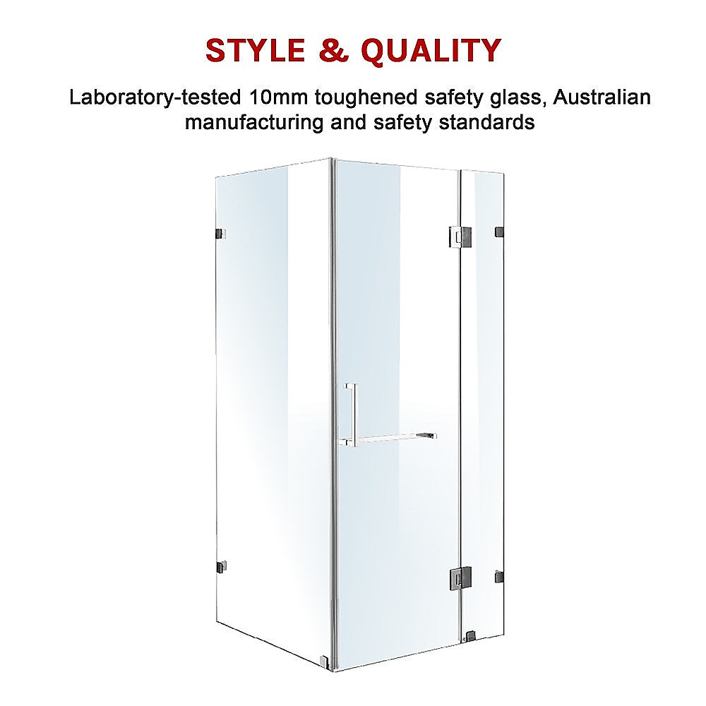 1000 x 900mm Frameless 10mm Glass Shower Screen By Della Francesca 5