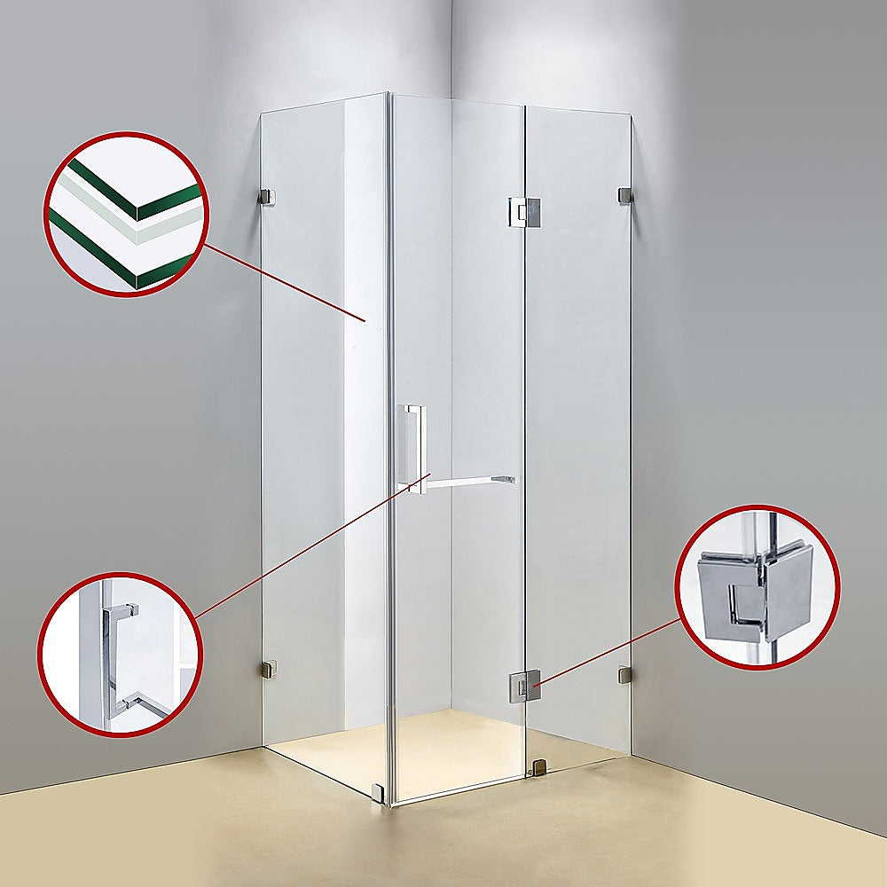 1100 x 900mm Frameless 10mm Glass Shower Screen By Della Francesca 4