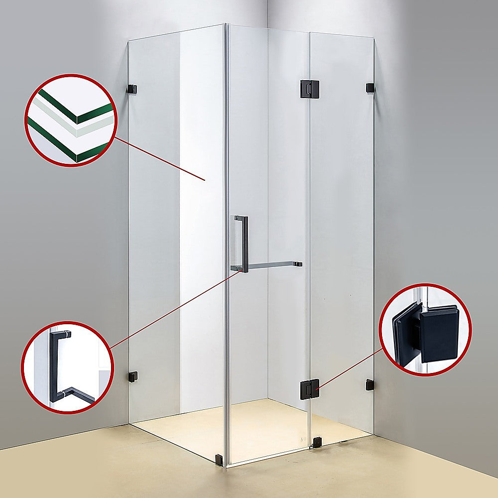 1100 x 1000mm Frameless 10mm Glass Shower Screen By Della Francesca 4